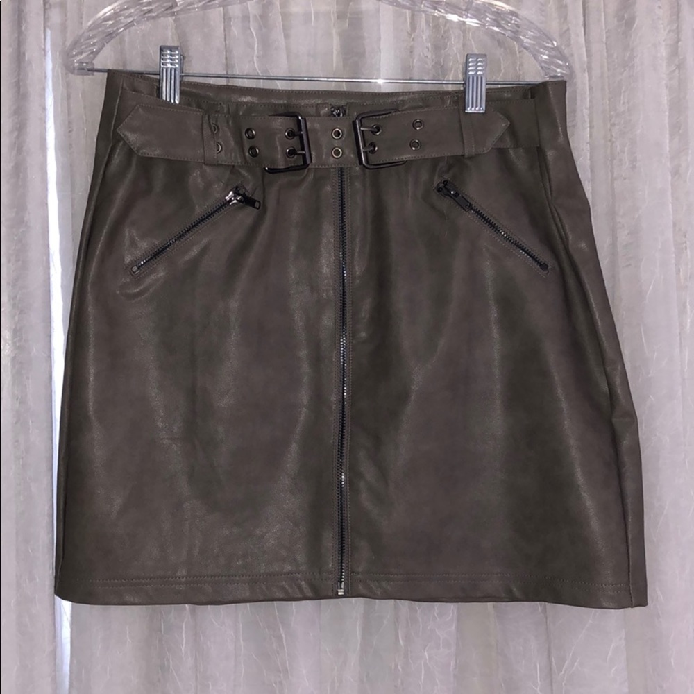 Faux leather high waisted skirt from boutique